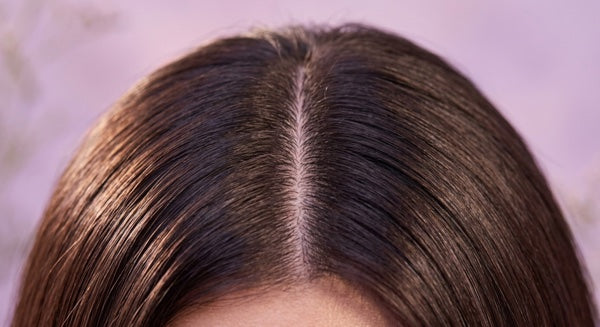 Healthy hair with a clean parting
